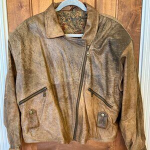 Vintage Leather Jacket – European Imported – Brown Distressed